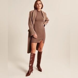 Abercrombie & Fitch Brown Knit Ribbed Fall Cozy Sweater Women’s Size Large